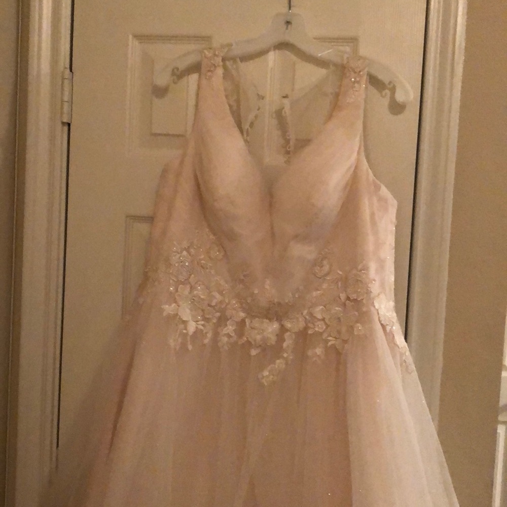 Ivory Champagne with rose gold sparkles- size 12